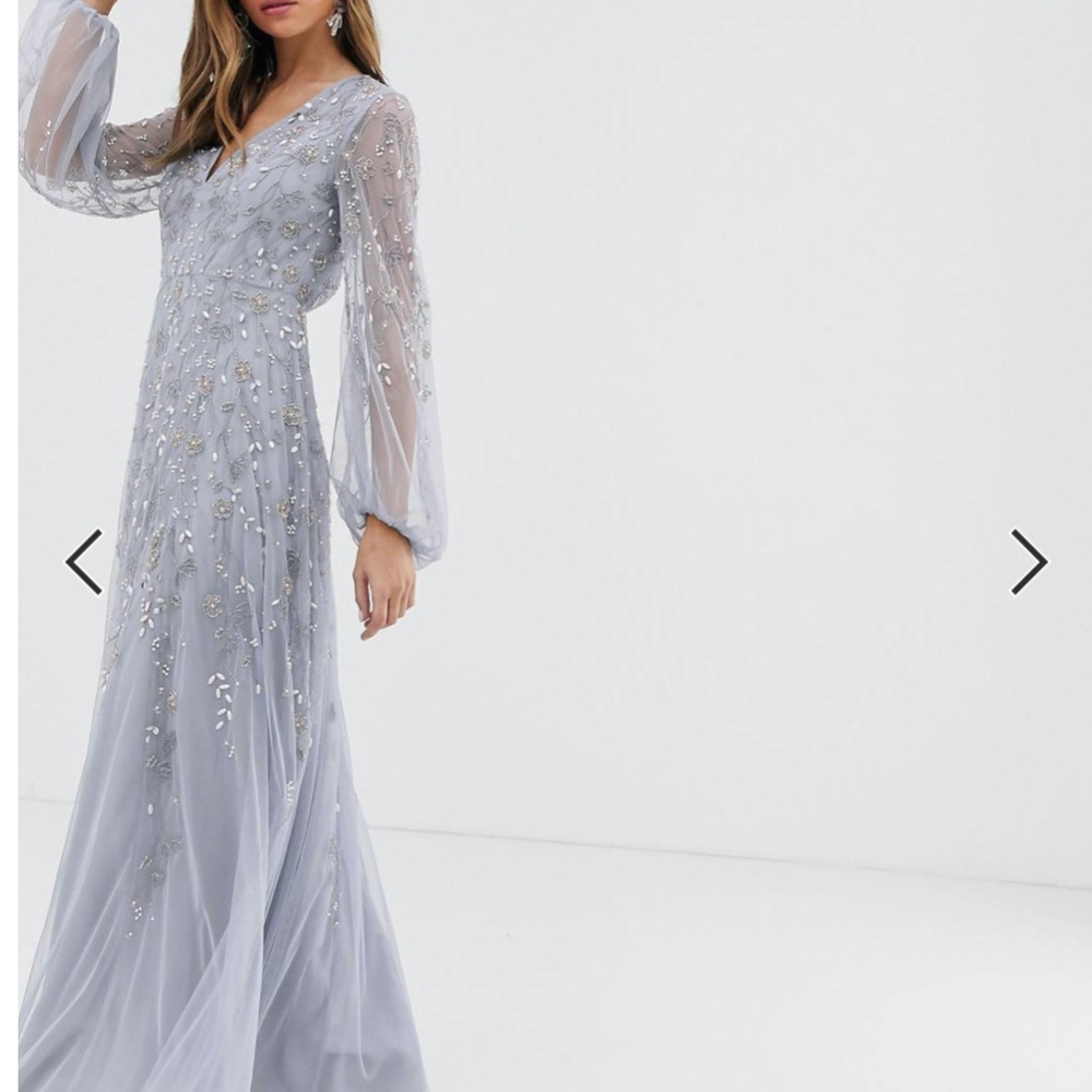 ASOS maxi dress blouson sleeve delicate floral